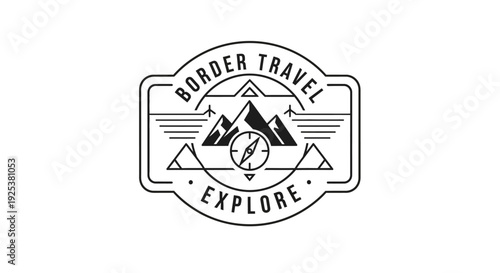 Mountain Travel Explore Adventure Logo Emblem Design with Compass