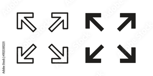 Expand icon symbol design template. Vector 10 eps.