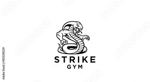 Powerful Muscular Cobra Snake Logo for Gym, Fitness, and Sports Branding