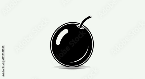 Black Cherry Icon, Minimalist Fruit Symbol, Simple Vector Graphic