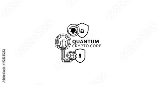 Quantum Crypto Core Logo for Cybersecurity, Digital Security, and Advanced Technology
