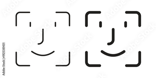 Face id icon symbol design template. Vector 10 eps.