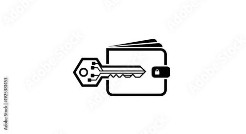 Secure Digital Wallet Access with Key and Padlock Icon