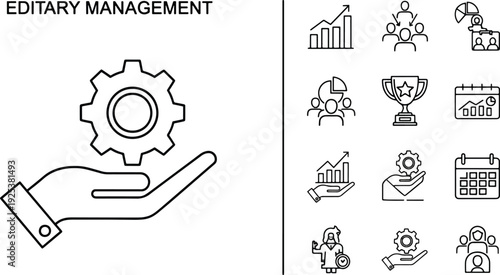 business management and marketing icons
