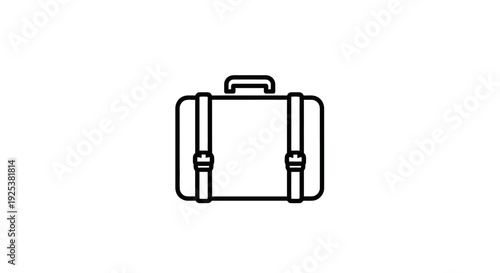 Travel Suitcase Line Icon - Minimalist Luggage Outline for Journeys and Vacations