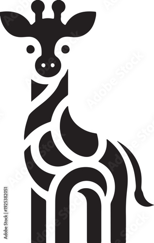 Cute cartoon giraffe and deer animal vector illustration for wildlife and safari design