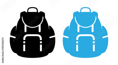 School bag vector icon set, backpack icon symbol, schoolbag vector