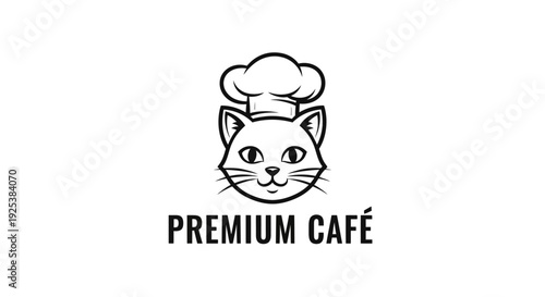 Cute Cat Chef Logo for Premium Cafe or Restaurant Mascot Design
