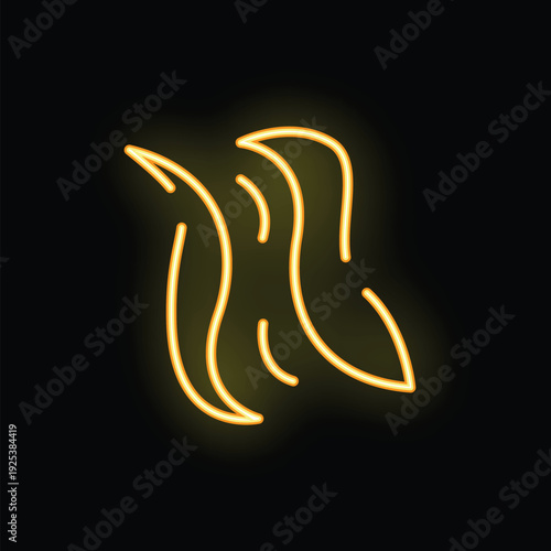 Neon yellow hair wig shining on black background, great for beauty salon