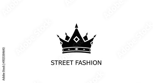 Elegant Black Crown Icon for Street Fashion Brand Logo Design
