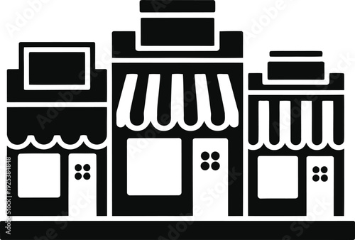 Small Business Shop Icon – Commercial Retail Store Building Concept