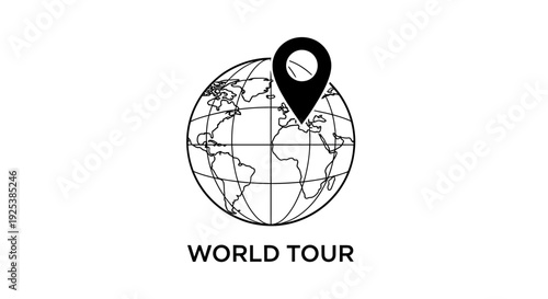 Global Travel and World Tour Concept with Earth Map and Location Pin