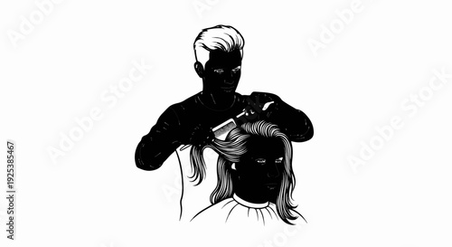 Stylist combing a person's hair