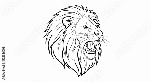 Wallpaper Mural Fierce lion head roaring with a detailed mane Torontodigital.ca