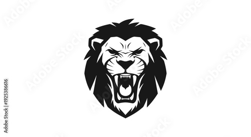 Roaring Lion Head Vector Illustration - Powerful Wild Animal Mascot Emblem