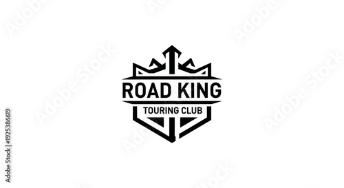 Road King Touring Club logo, modern geometric emblem with crown and upward arrows