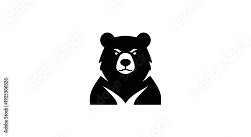 Strong Black Bear Head Logo Design - Powerful Wild Animal Icon