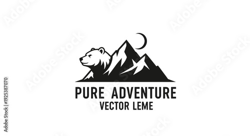 Wilderness Bear Mountain Adventure Logo Emblem Design