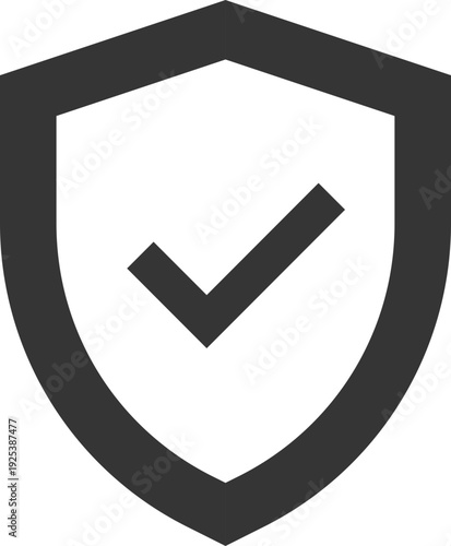Modern shield security check icons collection in flat and line style featuring protection, approval, verified badge and cybersecurity symbols. Data safety and trust concepts.