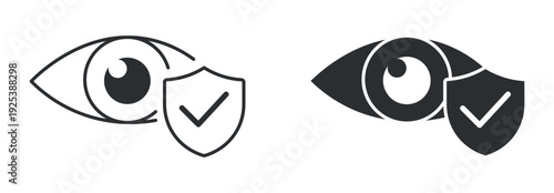 Eye security icon set , Privacy protection icon secure data shield symbol, cybersecurity vector illustration. 
