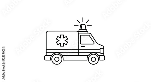 Ambulance Icon Emergency Medical Vehicle Healthcare Symbol.