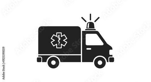 Ambulance Icon Emergency Medical Vehicle Healthcare Symbol.