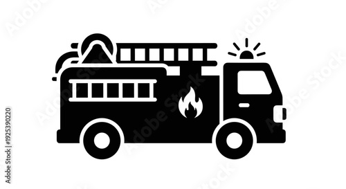 Fire Truck Icon Emergency Vehicle Firefighting Rescue Safety.
