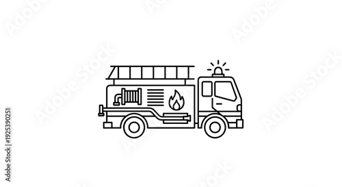 Fire Truck Icon - Emergency Vehicle Firefighting Rescue Service.
