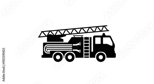 Fire Truck Icon Emergency Vehicle Firefighter Rescue Safety Service.