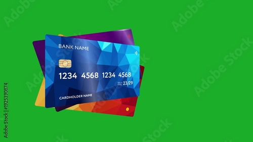 3D Debit ATM Card Animation | Modern Banking Concept on Green Screen 4K
