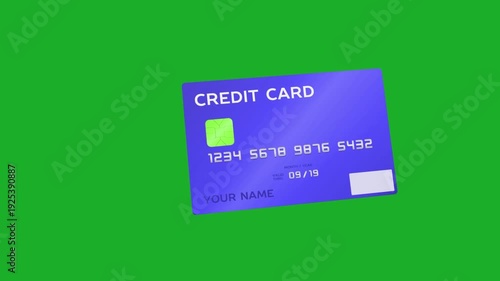 3D Debit ATM Card Animation | Modern Banking Concept on Green Screen 4K