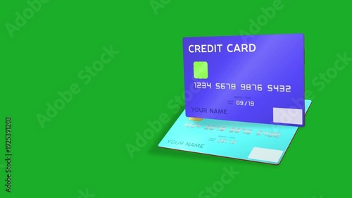 3D Debit ATM Card Animation | Modern Banking Concept on Green Screen 4K