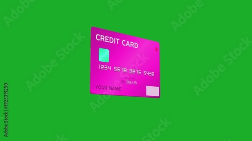 3D Debit ATM Card Animation | Modern Banking Concept on Green Screen 4K