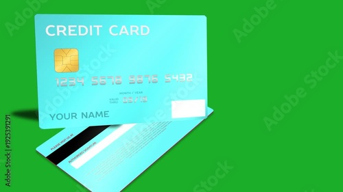 3D Debit ATM Card Animation | Modern Banking Concept on Green Screen 4K