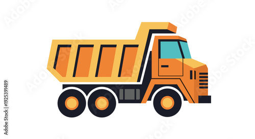 Orange Dump Truck Vehicle Construction Machinery Heavy Duty Truck.