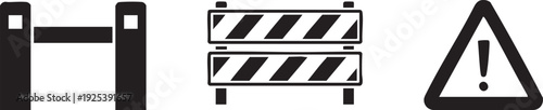 Safety Barrier Barricade Traffic Warning Road Construction Icon