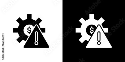 Risk Management Icon Sheet Black And White