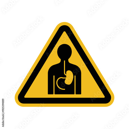 Warning sign indicates potential danger to the human kidney system.