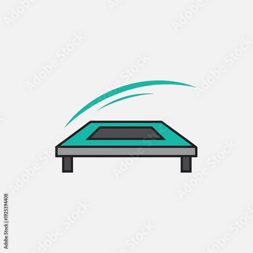 Minimalist Trampoline Icon for Recreational Jumping and Fitness Activities