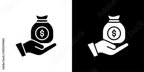 Income Icon Sheet Black And White