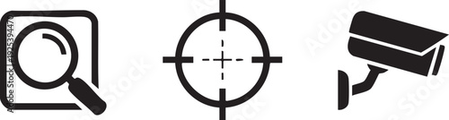 Detection Surveillance CCTV Security Camera Protection Technology Icon