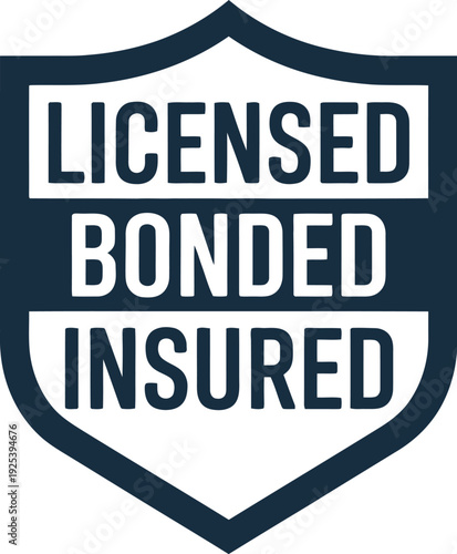 A licensed bonded insured sign on a white background