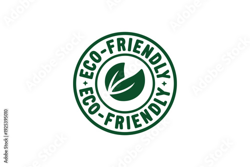 Green circular stamp clearly indicates an eco-friendly and sustainable.