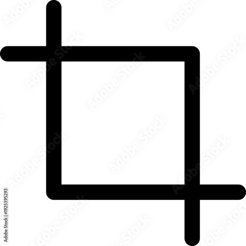 Crop Tool Vector Line Icon