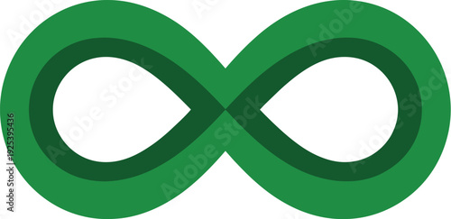 A green infinity symbol on a white background