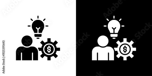 Entrepreneur Icon Sheet Black And White