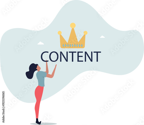 Content is king, advertising strategy to build customer engagement or online audience, storytelling or good articles on website,person's life situation and his activities.