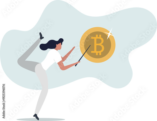 What is Bitcoin and blockchain technology, knowledge or crypto currency technology, blockchain class and education concept,person's life situation and his activities.