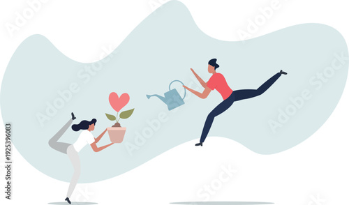 Symbolic love of humanity as nonprofit social teamwork.person's life situation and his activities.