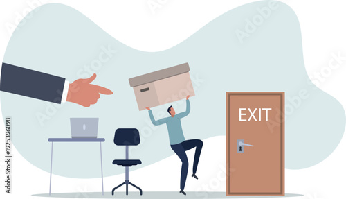 Employee attrition and human resources staff changing.person's life situation and his activities.